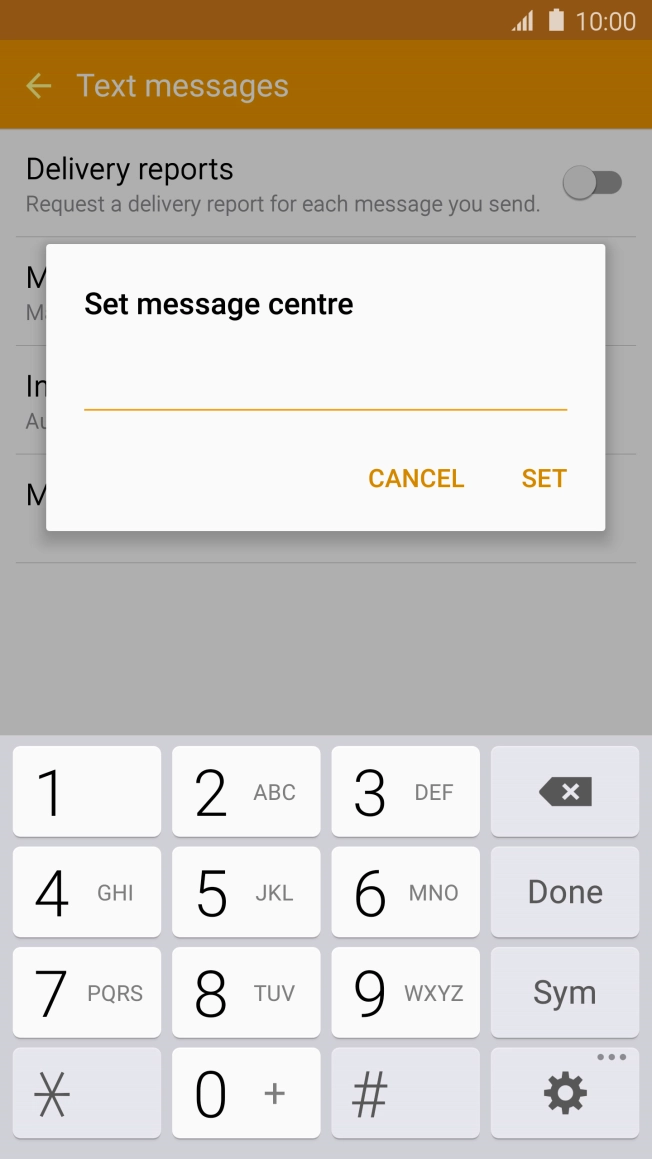 Key in +61418706700 and press SET.