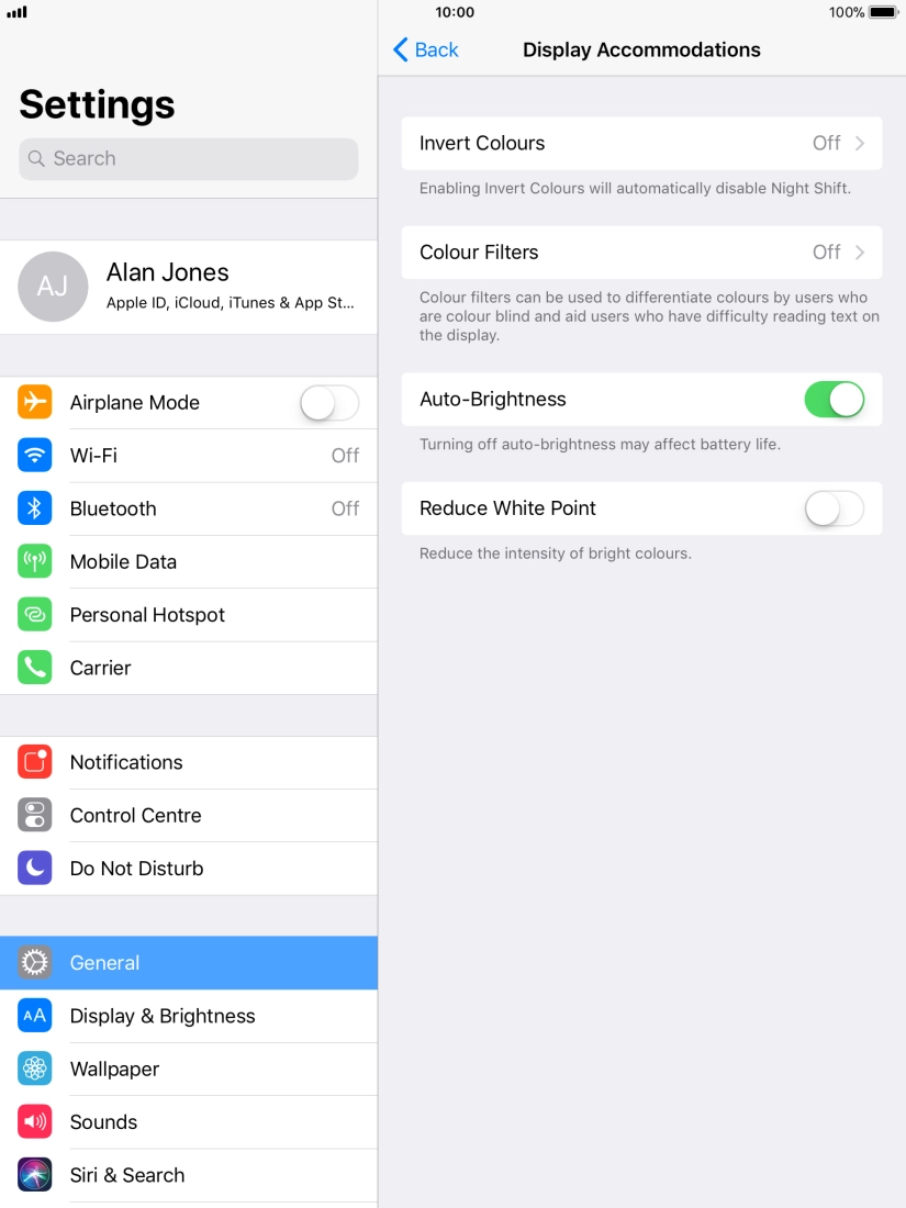 Press the indicator next to 