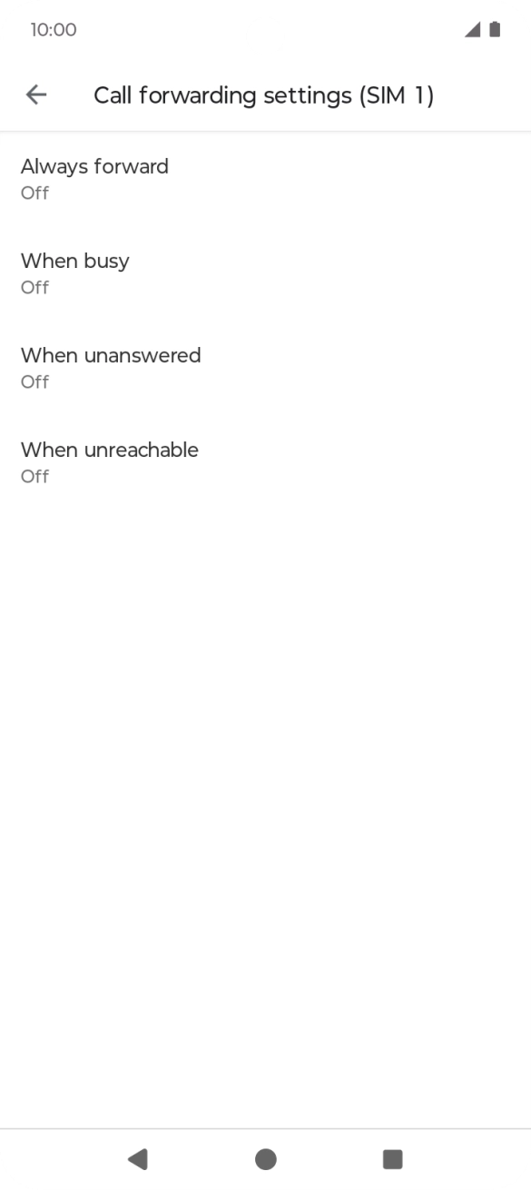 Press the required divert type.