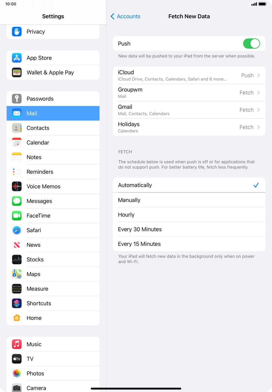 Press the indicator next to 