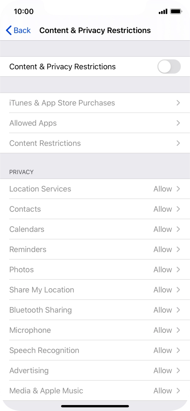 Press the indicator next to 