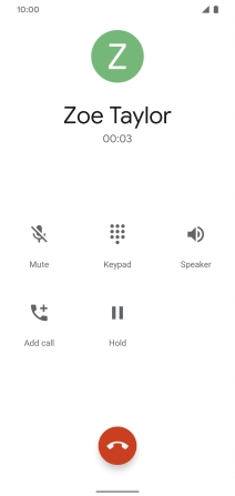 Press the end call icon. Press the end call icon.