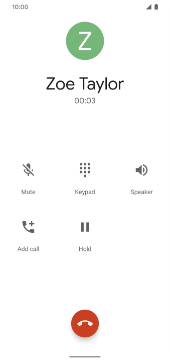 Press the end call icon. Press the end call icon.