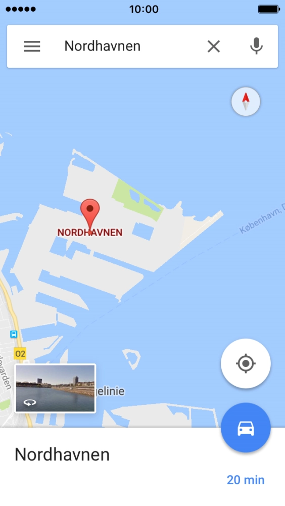 Press the destination at the bottom of the screen.