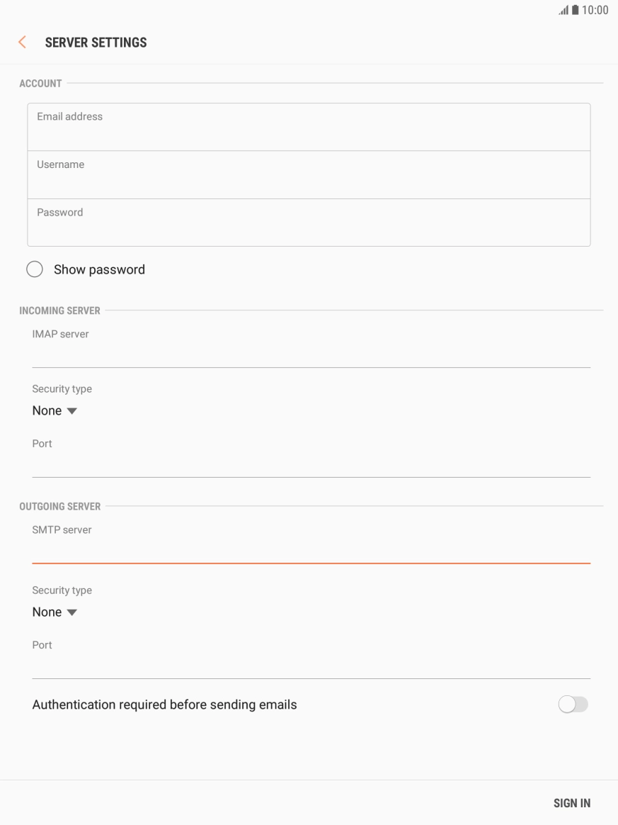 Press the field below 