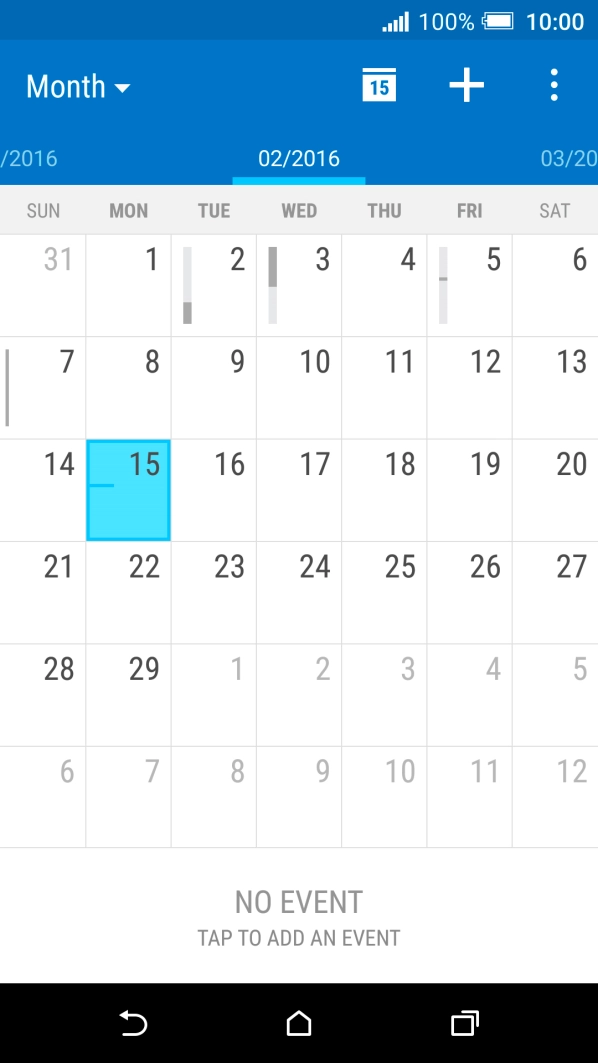 Press the new appointment icon.