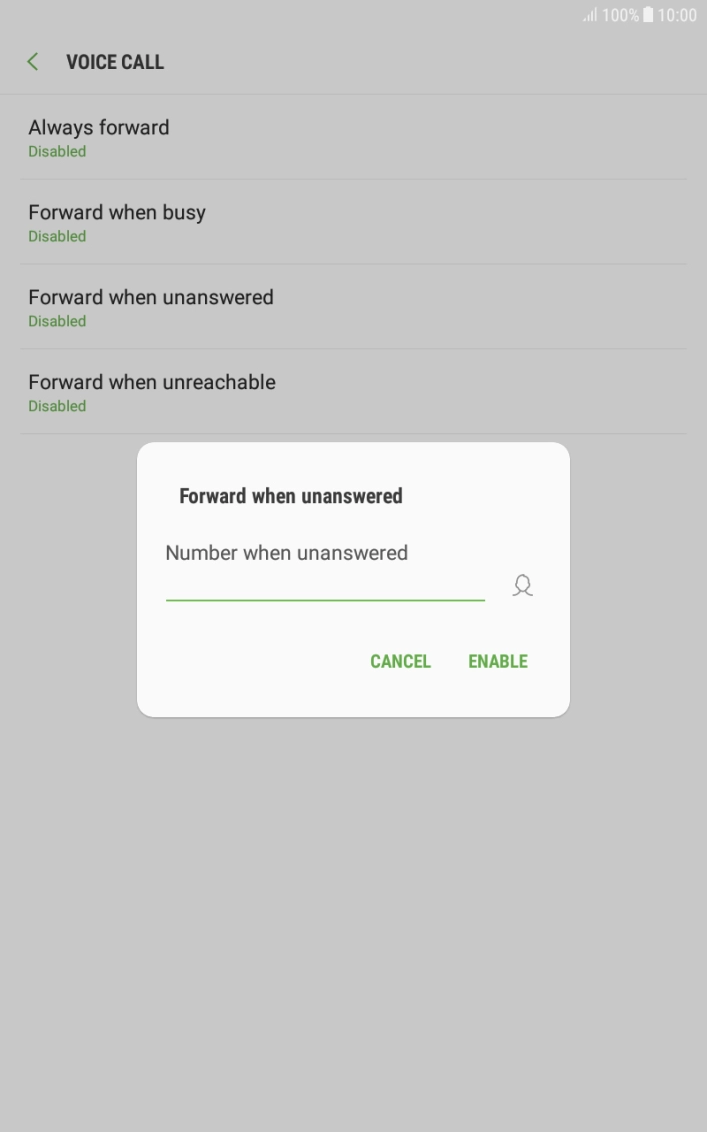 Key in +61101 and press ENABLE.