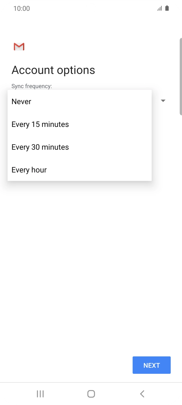 Press the required setting.