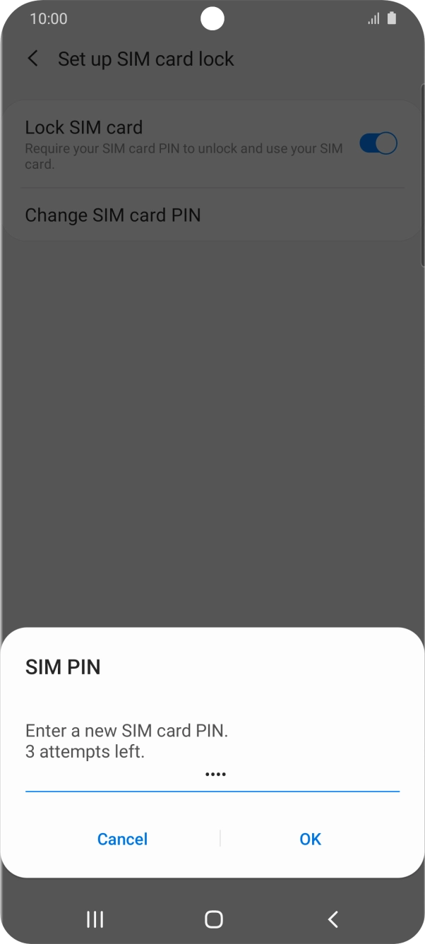 Key in a new four-digit PIN and press OK.