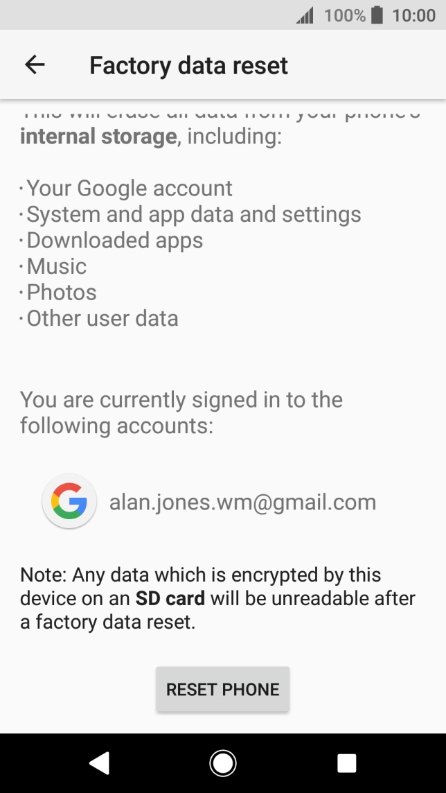 Press RESET PHONE. Press RESET PHONE.