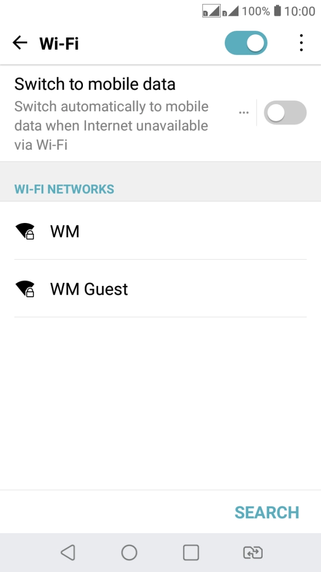 Press the required Wi-Fi network.