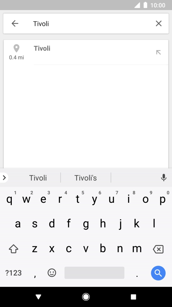 Press the required destination.