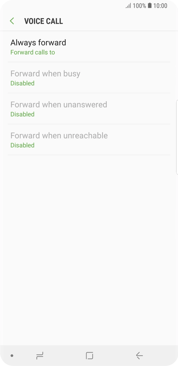 Press the required divert type.