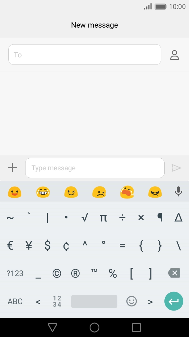 Press ABC to return to text input.