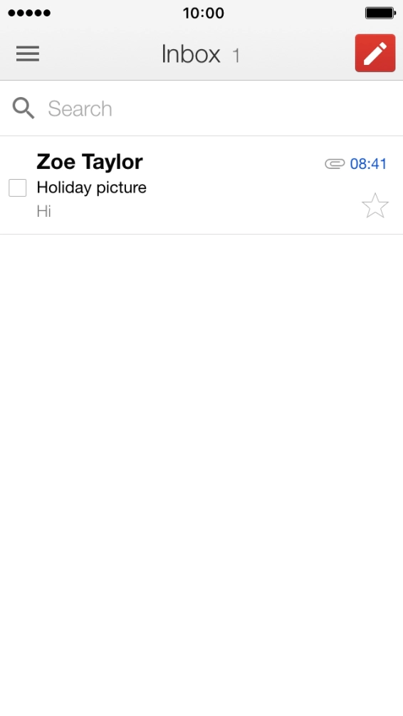 Press the new email icon.