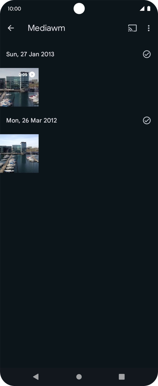 Press and hold any picture or video clip.
