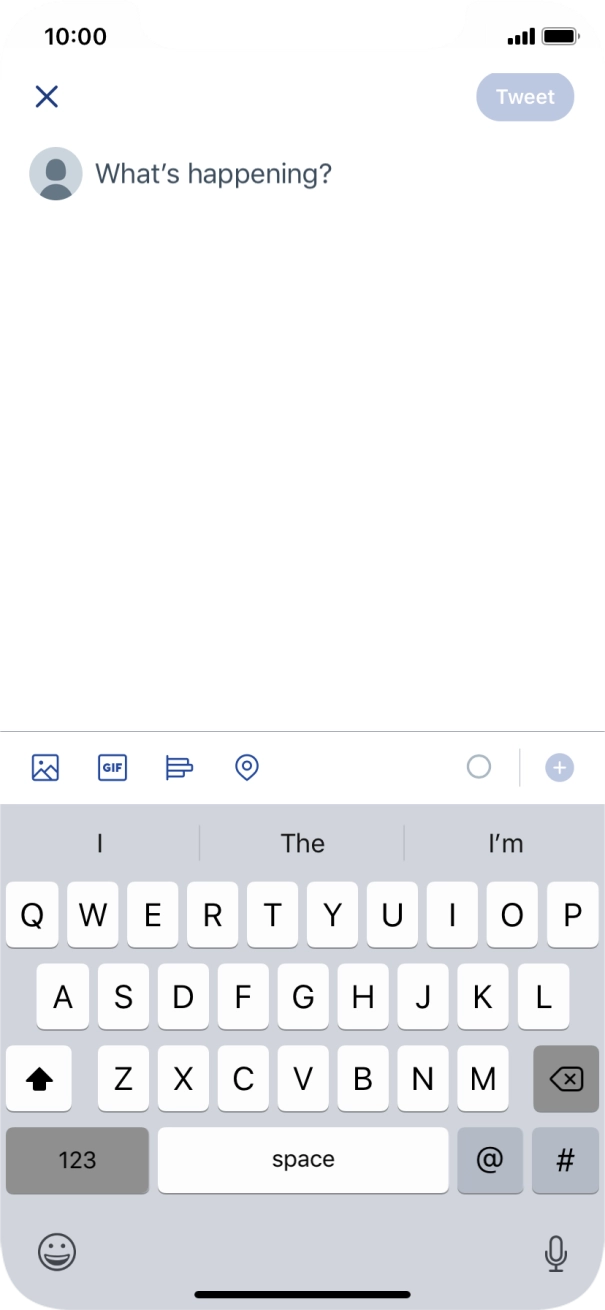 Press the text input field. Press the text input field.
