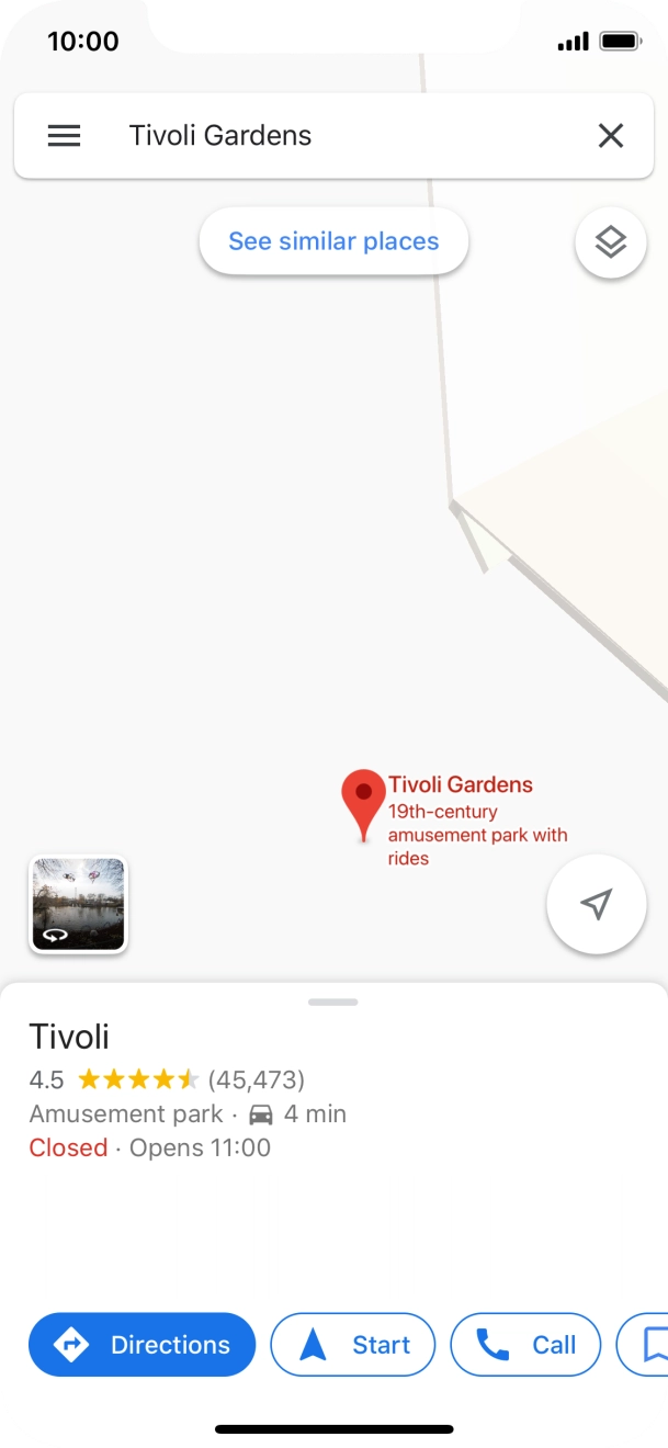 Press the destination at the bottom of the screen.