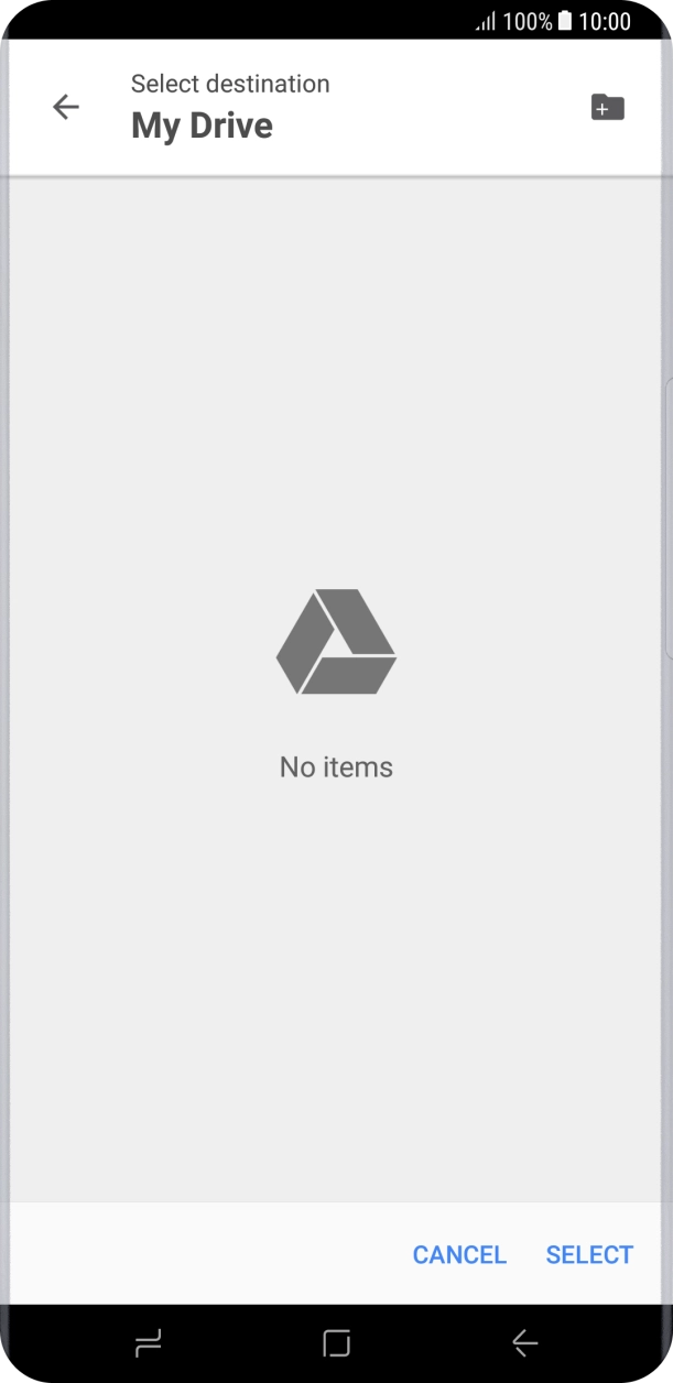 To create a new folder, press the new folder icon and follow the instructions on the screen to create the new folder.
