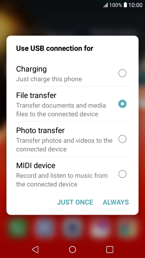 Press File transfer.