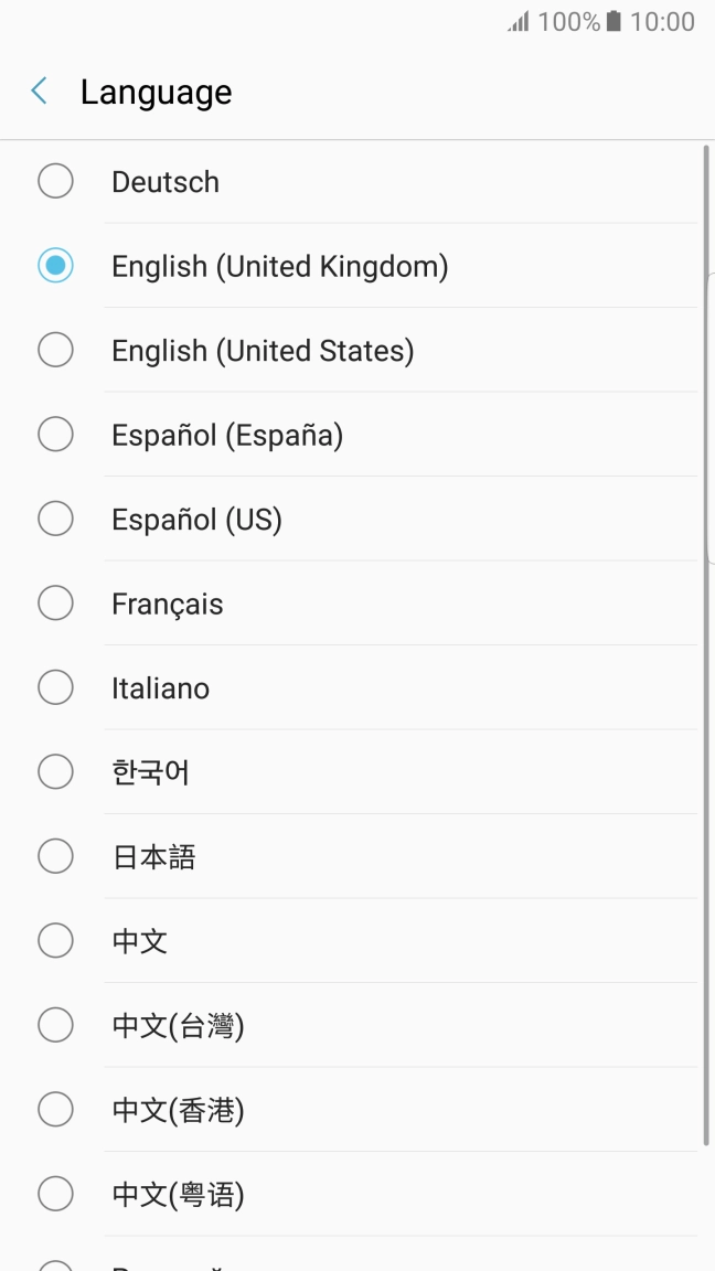 Press the required language.