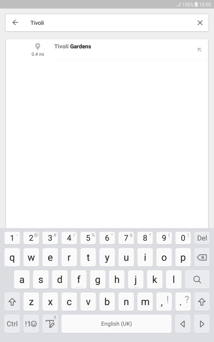 Press the required destination.