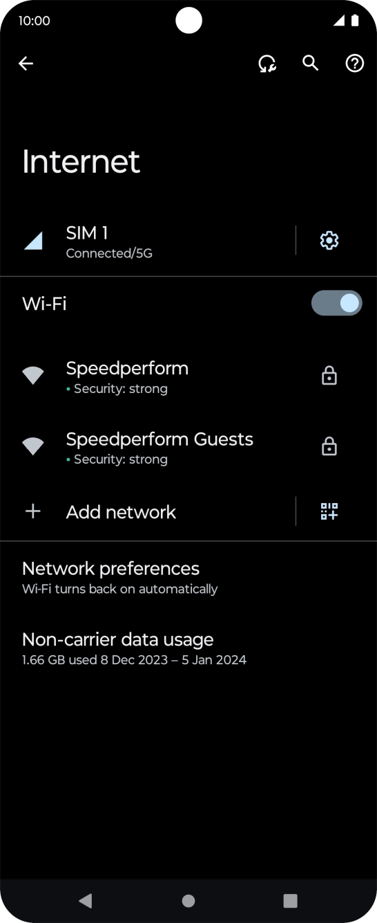 Press the required Wi-Fi network.