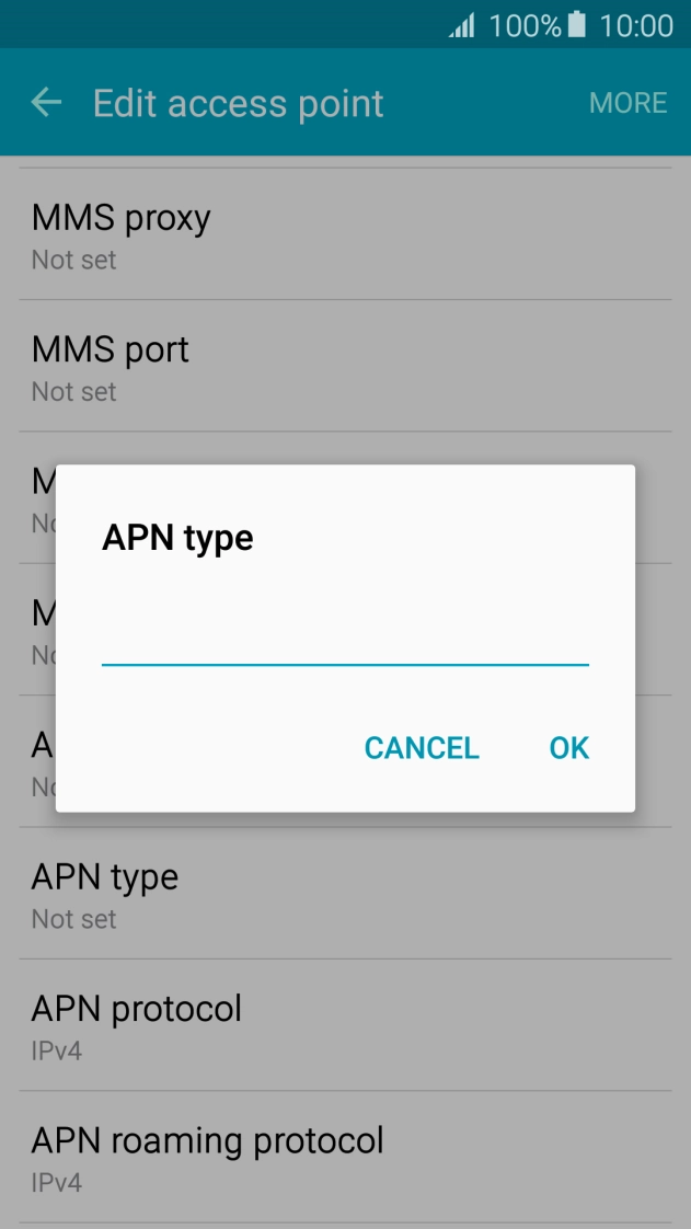 Key in default and press OK.