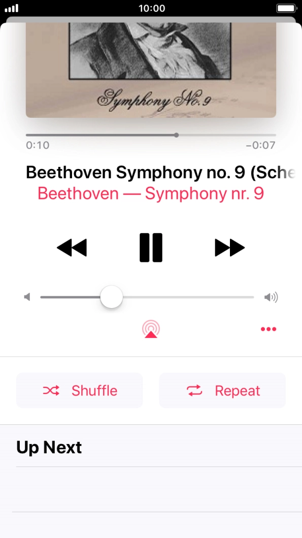 Press Shuffle to turn the function on or off.