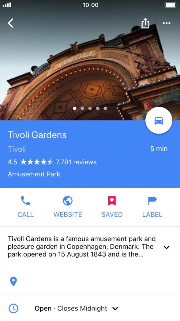 Press the travel information icon. Press the travel information icon.