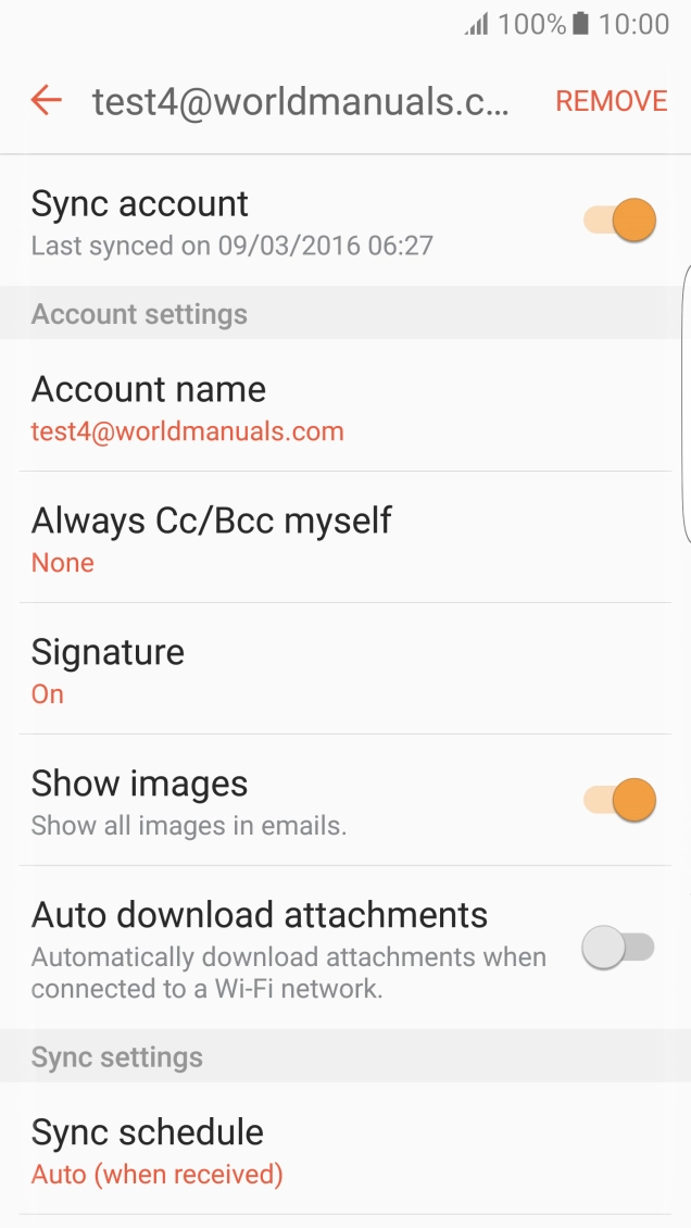 Press Sync account to turn on the function.