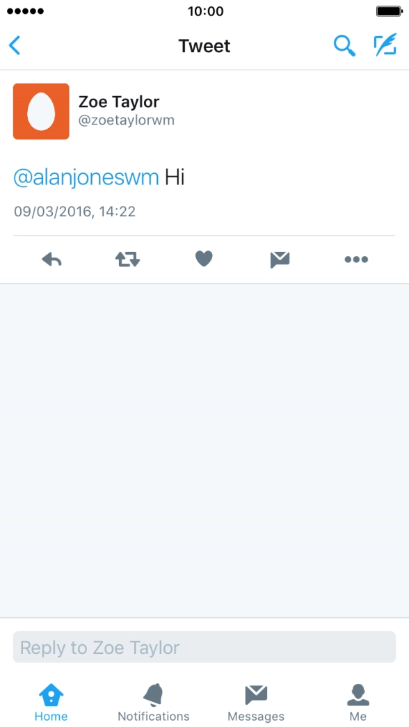 Press the reply icon.