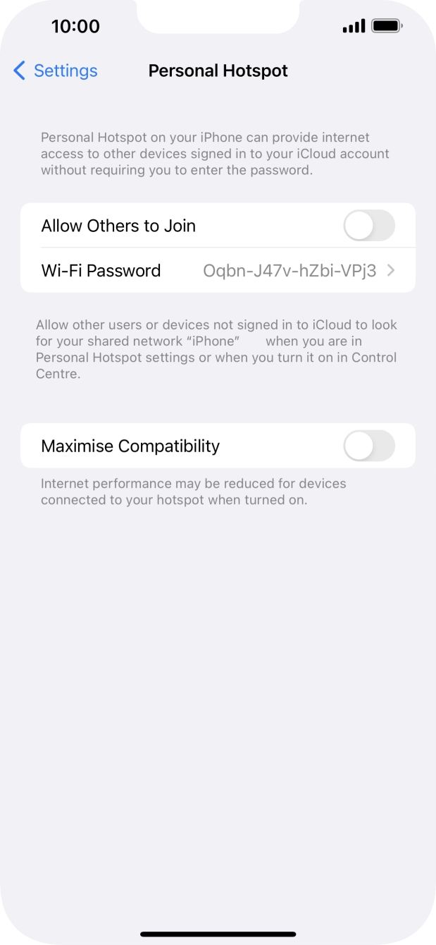 Press Wi-Fi Password and key in the required password.