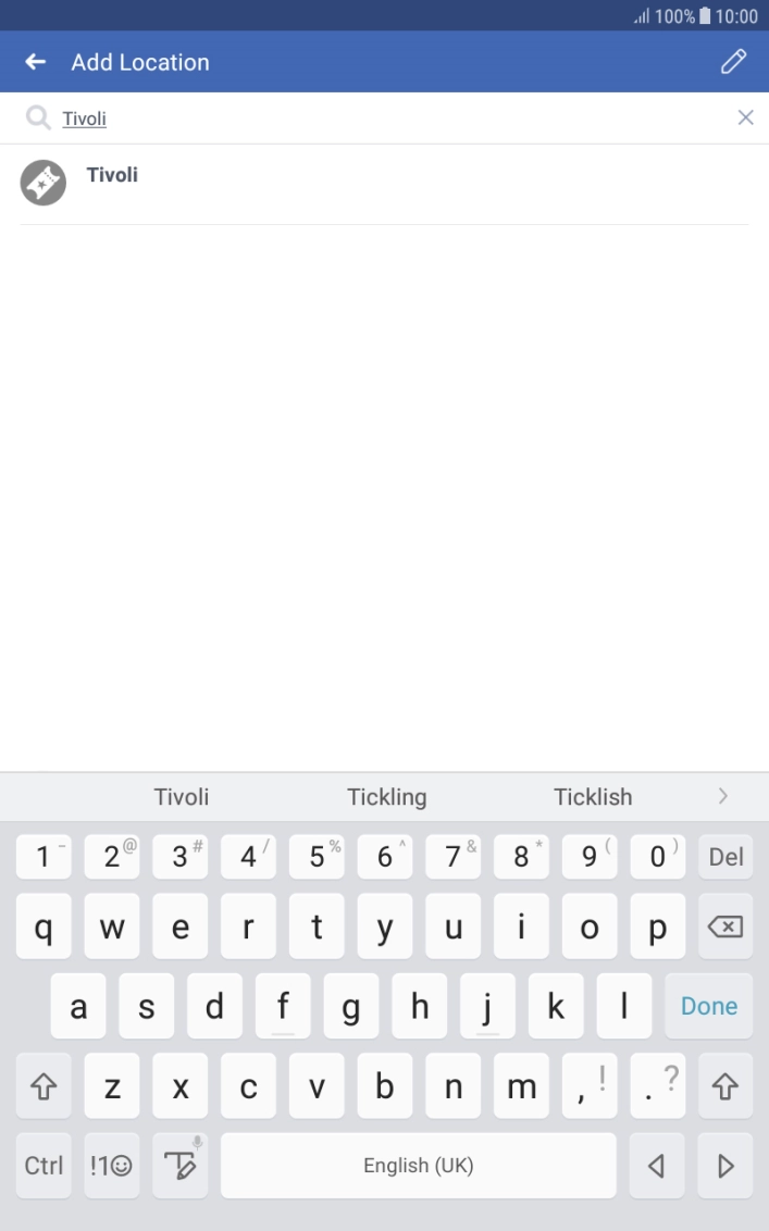 Press the required location. Press the required location.