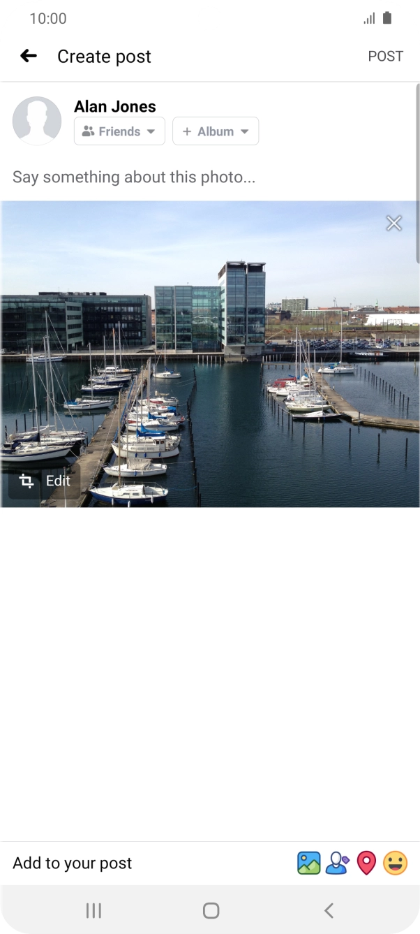 Press the text input field and write the required text.