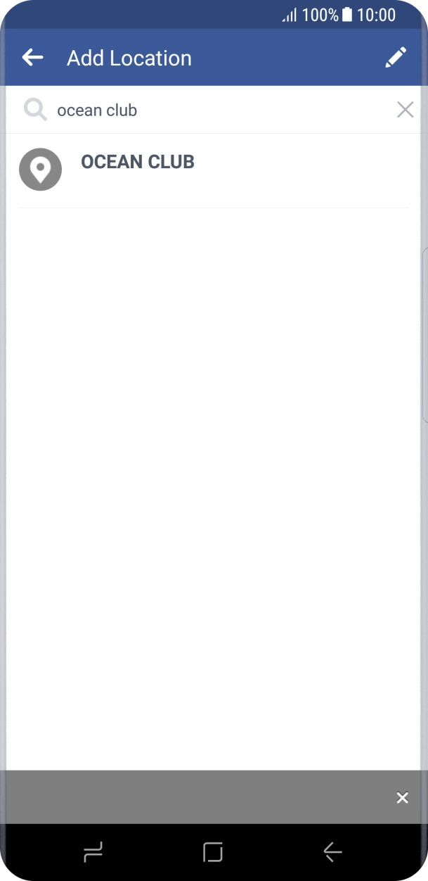 Press the required location.