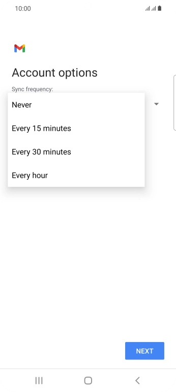 Press the required setting. Press the required setting.