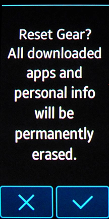Press the confirm icon. Wait a moment while the factory default settings are restored. Follow the instructions on the screen to set up your smartwatch and prepare it for use.