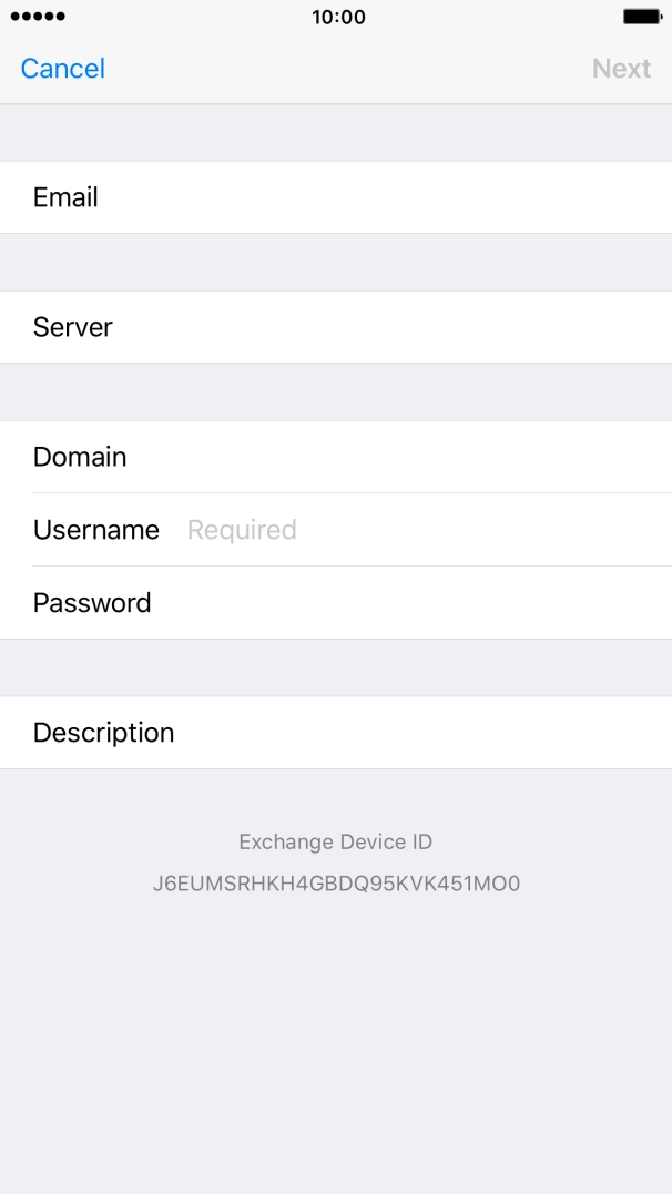 Press Username and key in the username.