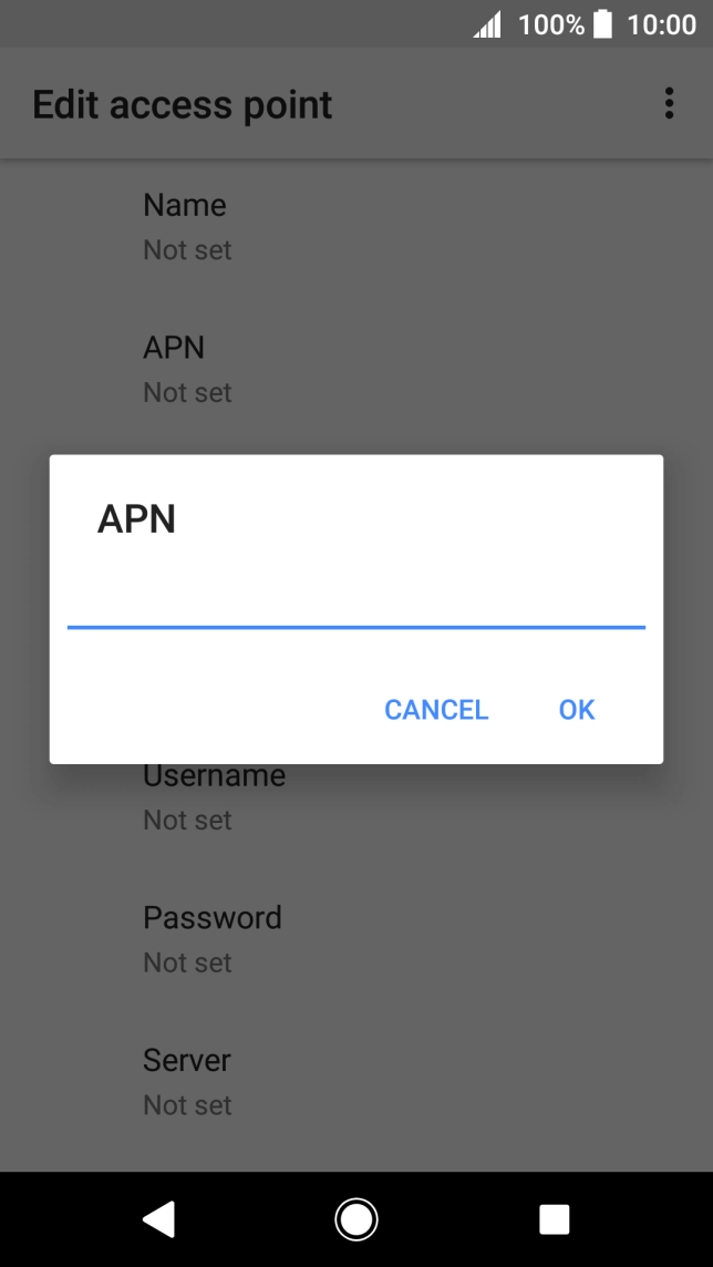 Key in telstra.wap and press OK.