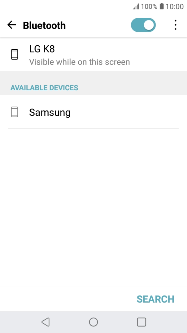 Press the required Bluetooth device and follow the instructions on the screen to pair the device with your phone.