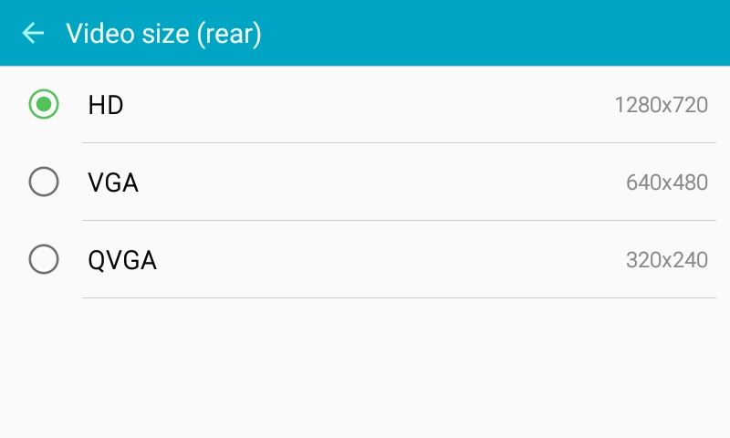 Press the required setting.