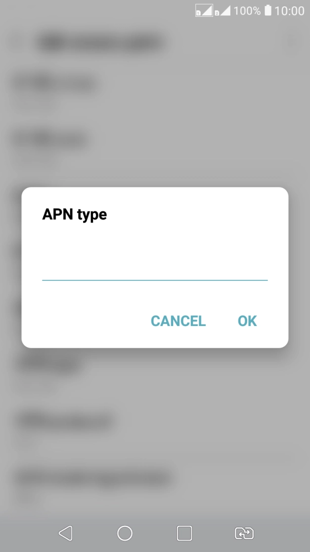 Key in default and press OK.