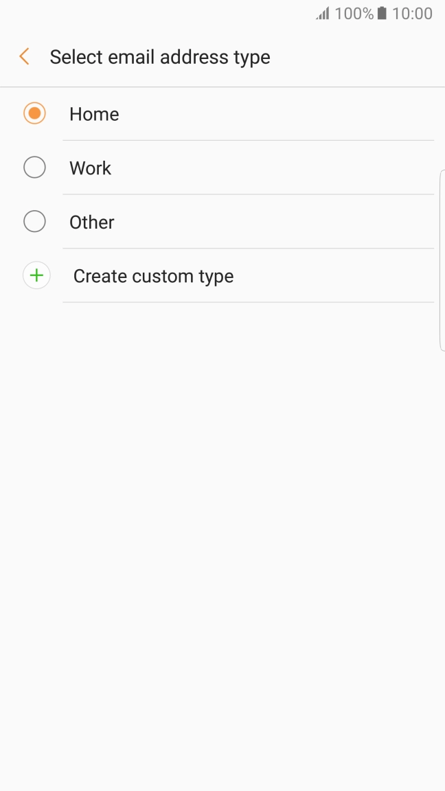 Press the required email type.