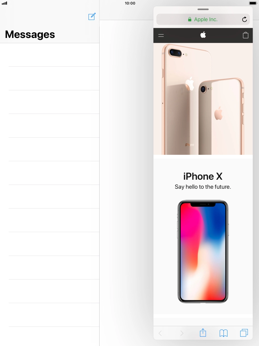 The application now displays on top of the other open application.
