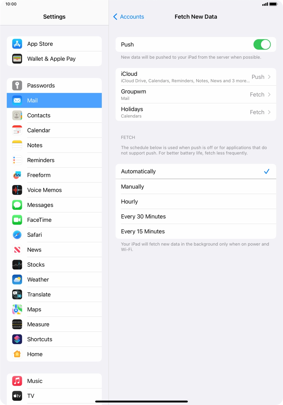 Press the indicator next to 
