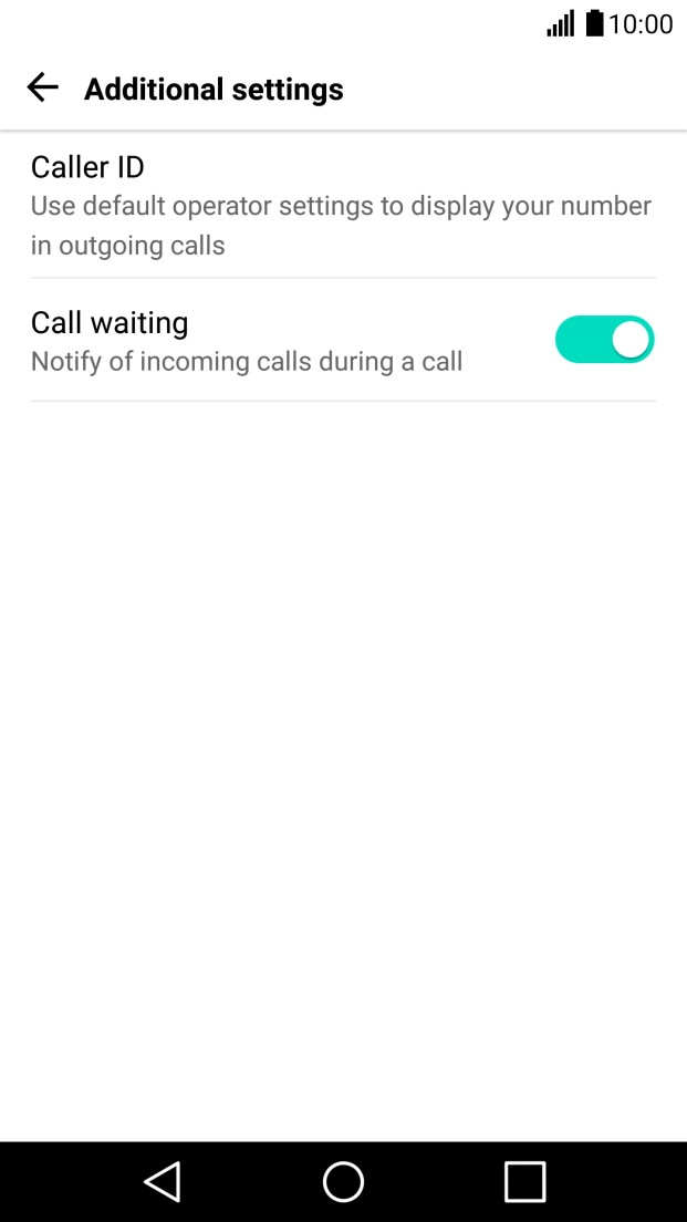 Press Call waiting to turn the function on or off.
