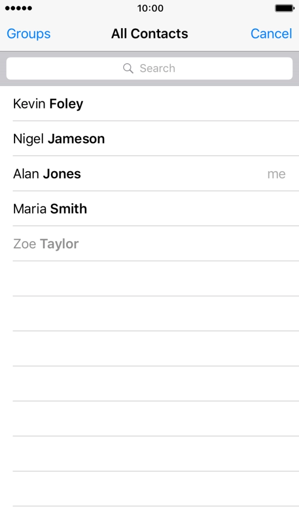 Press the required contact.