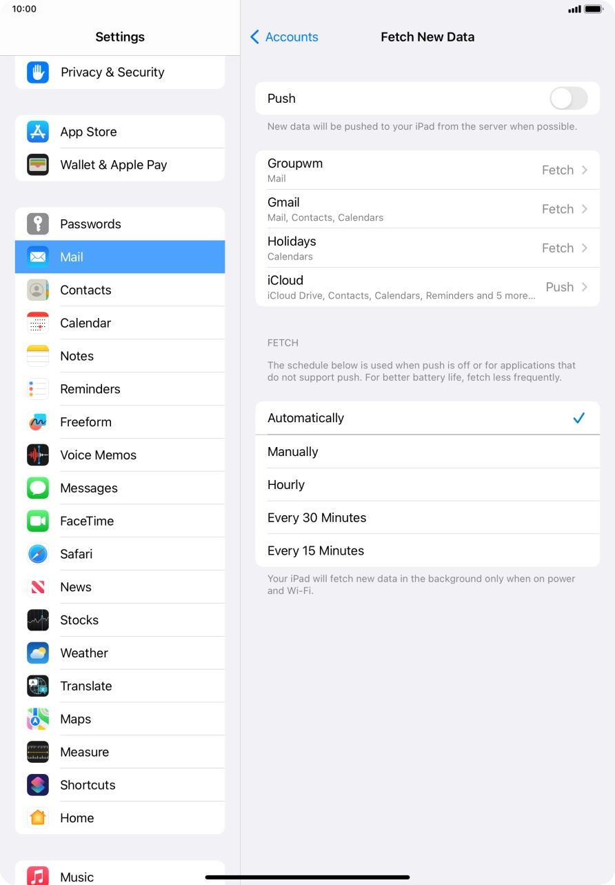 If you turn off the function, press the required setting.
