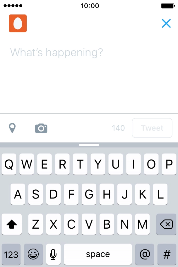Press the text input field. Press the text input field.